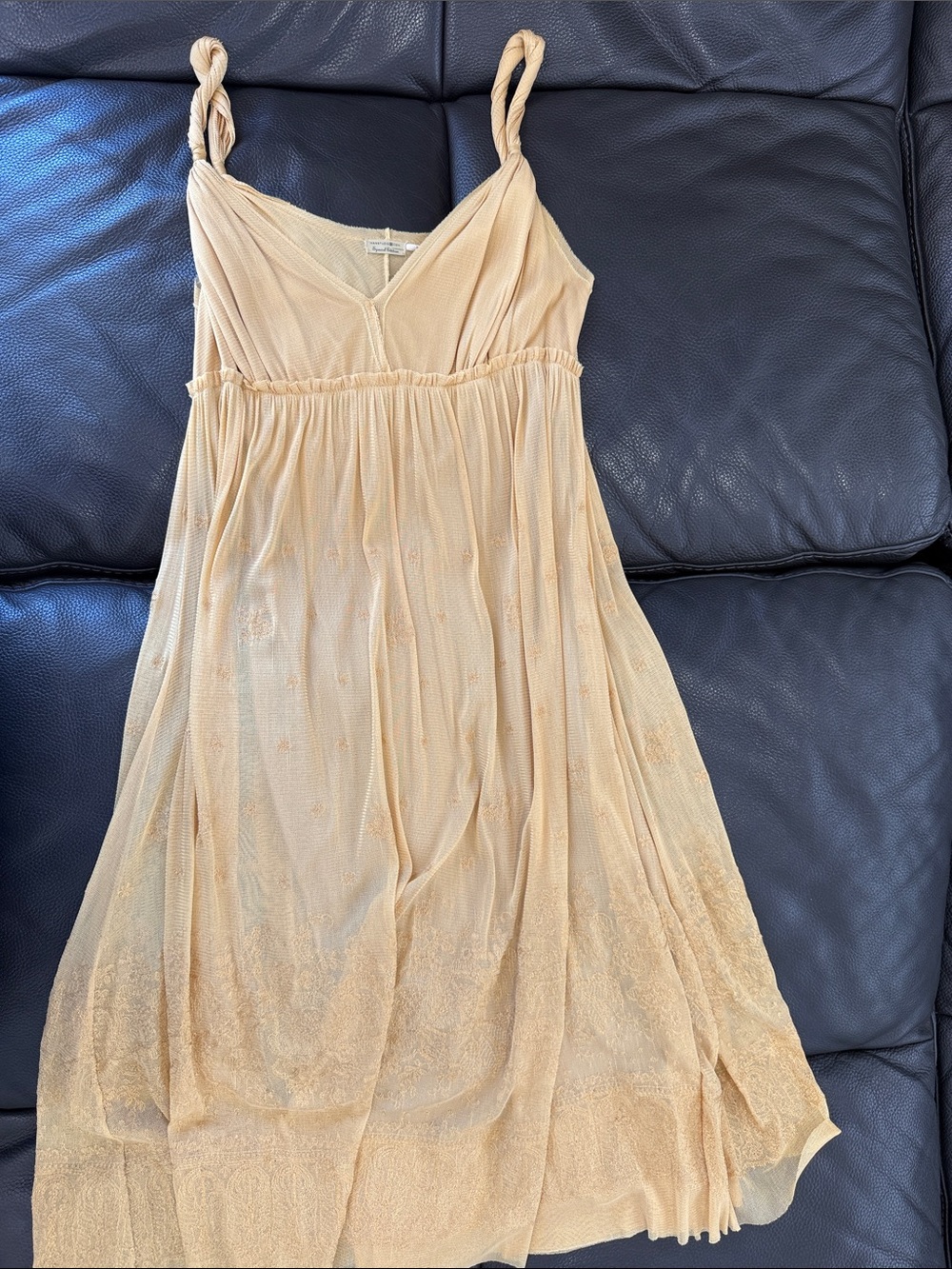 Light Peach Sleeveless Midi Dress
